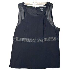 Torrid Plus Black Peplum Sleeveless Top Vegan Faux Leather Halloween Goth 4X